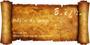Bús Ágnes névjegykártya